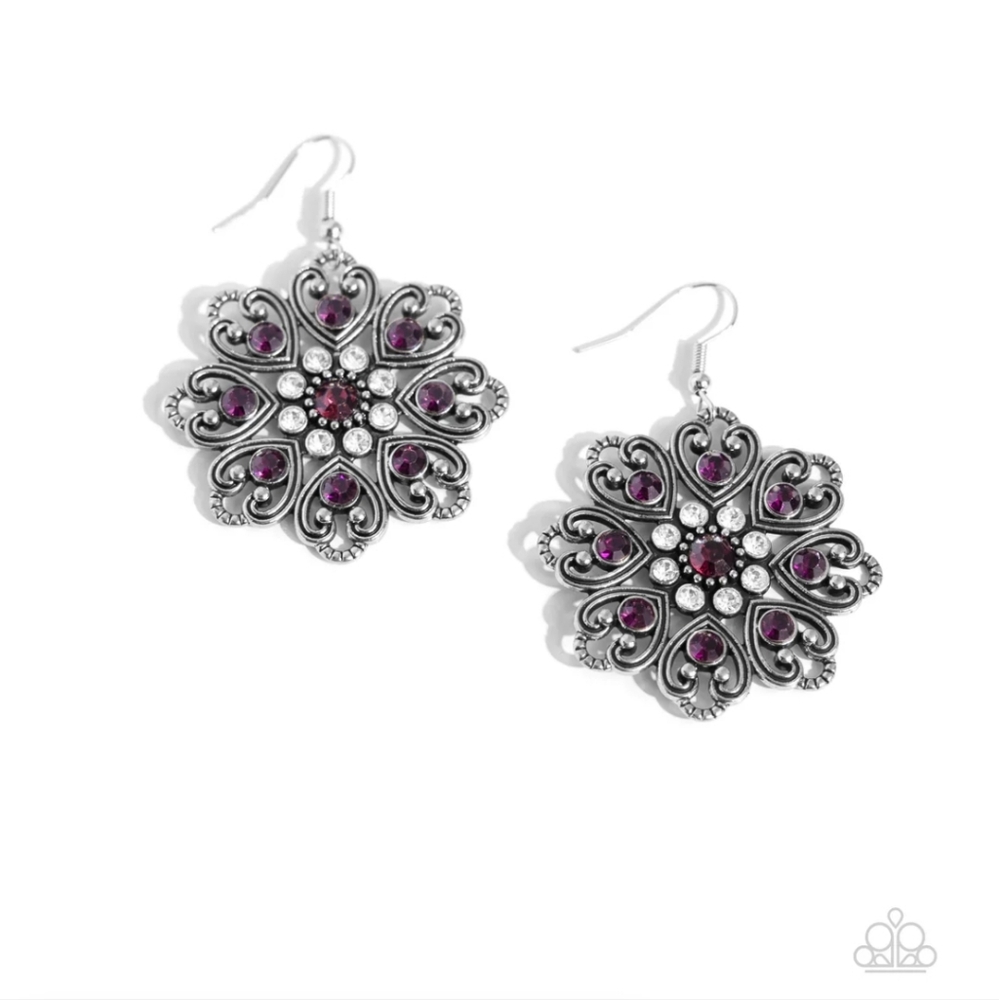 Garden of Love Purple Earring Dangling Fashion Jewelry Paparazzi